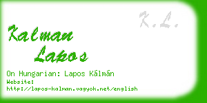 kalman lapos business card
