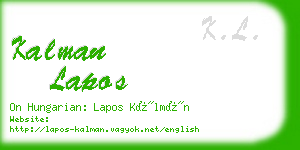 kalman lapos business card